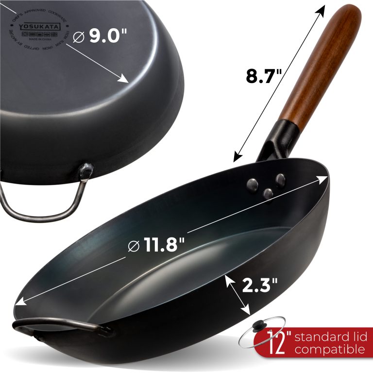 Yosukata Skillet Pan 30 cm (11,8-inch, Black Carbon Steel, Pre-Seasoned)