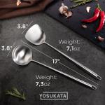Small Yosukata 17-inch (43cm) Stainless Steel Wok Spatula & Ladle Set – UK
