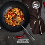 Small Yosukata 17-inch (43cm) Stainless Steel Wok Spatula & Ladle Set
