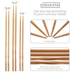 Small Yosukata Blue Carbon Steel Wok 13,5-inch (34 cm)+Stainless Steel Wok Lid+Carbon Steel Wok Spatula, Ladle and Bamboo Chopsticks