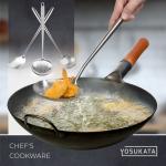 Small Yosukata Utensils Wok Set (17-inch Spatula & Ladle & Skimer Stainless Steel)