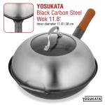 Small Yosukata 11.4-inch (29cm for Wok 30cm)  Stainless Steel Wok Lid with Tempered Glass Insert