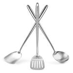 Small Yosukata Utensils Wok Set 17-inch (43cm) Spatula & Ladle & Turner Stainless Steel