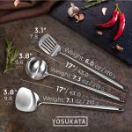 Small Yosukata Utensils Wok Set 17-inch (43cm) Spatula & Ladle & Turner Stainless Steel