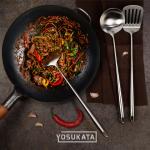 Small Yosukata Utensils Wok Set 17-inch (43cm) Spatula & Ladle & Turner Stainless Steel