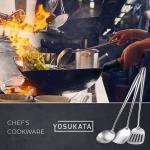 Small Yosukata Utensils Wok Set 17-inch (43cm) Spatula & Ladle & Turner Stainless Steel